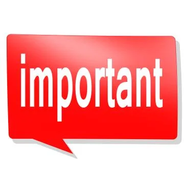 Important word on red speech bubble Stock Illustration