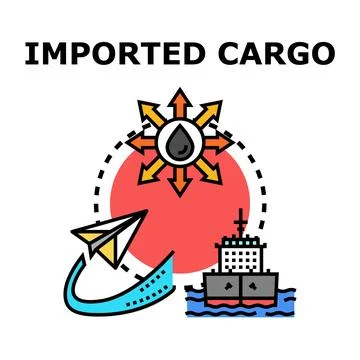 Imported cargo global logistics and delivery concept Stockillustratie