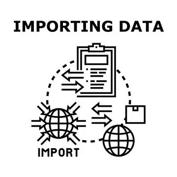 Importing data concept for global information exchange Illustrazione stock