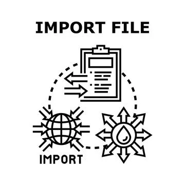 Importing data document to global trade system Stockillustratie