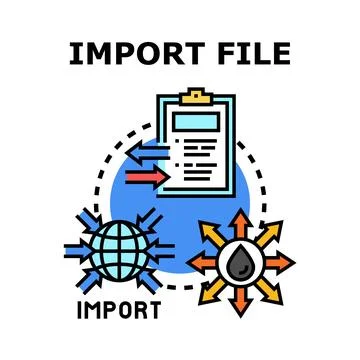 Importing data document to global trade system Stock Illustration