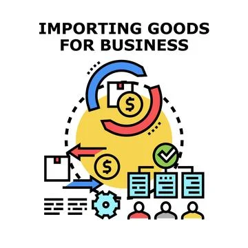 Importing goods for business process management icon イラスト素材