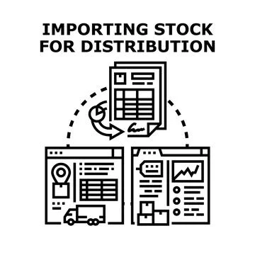 Importing stock for distribution logistics process concept Stock Illustration