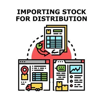 Importing stock for distribution logistics process concept Stock Illustration