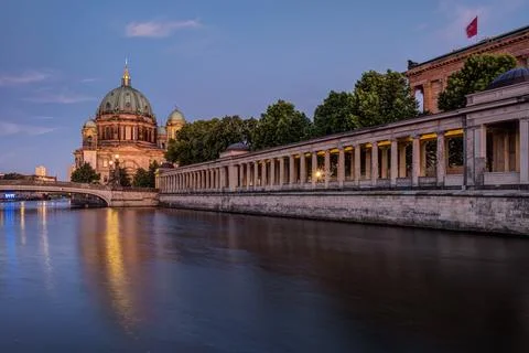 The imposing Berlin Cathedral at dusk Stock Photos