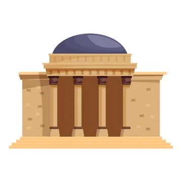 Imposing building with columns and dome evokes power and grandeur Ilustración de archivo