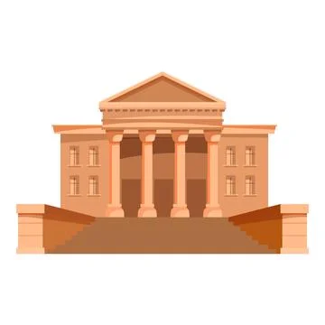Imposing courthouse building with columns and stairs, symbol of justice and l Ilustración de archivo