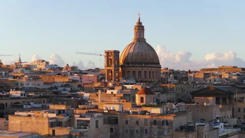 Imposing Dome Of The Basilica Of Our Lady Of Mount Carmel During Sunrise In Vidéo 332896340