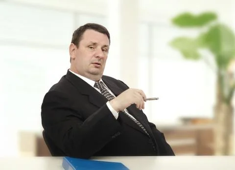 Imposing recruiter beginning stress interview Stockfoto's