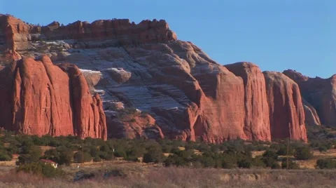 Imposing red colored cliffs Stock Footage 61575211