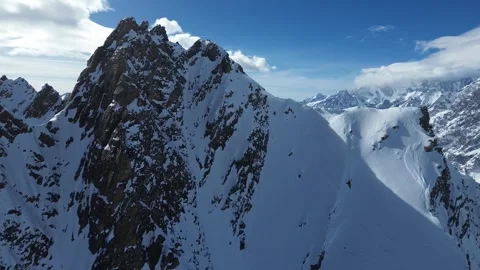 Imposing snow-capped mountain winter Video stock 302178402