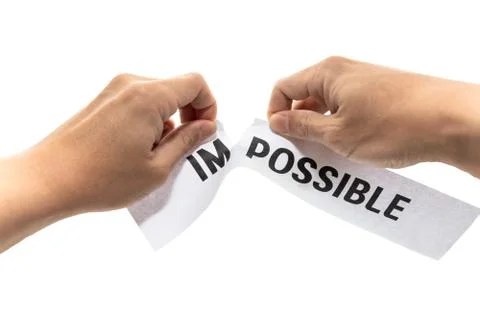 (Impossible) and scissors concept image Stock Photos