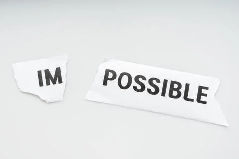 (Impossible) and scissors concept image Stock Photos