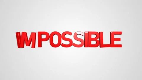 Impossible become possible 3D text animation motivational quote red and green Stock Footage 276380985