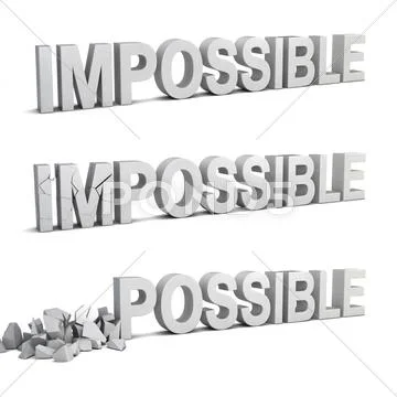 Impossible becomes possible Stock Illustration