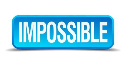 Impossible blue 3d realistic square isolated button Illustrazione stock