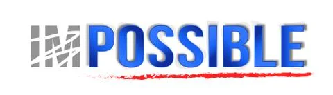 Impossible change to possible isolated on white Stock Illustration