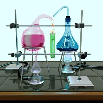 Impossible chemistry experiment Stock Illustration