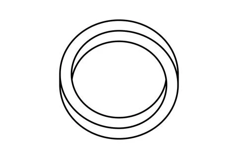 Impossible circle shape. Line optical line symbol. Outline mobius strip Illustrazione stock