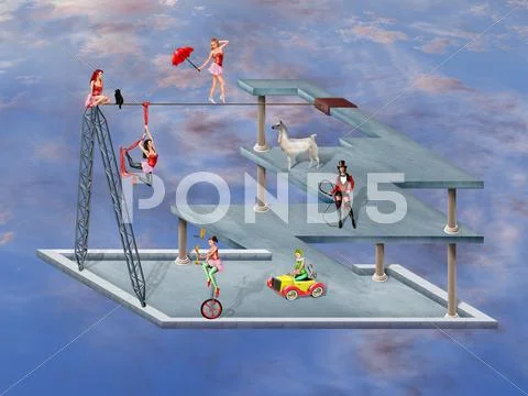 Impossible circus Stock Illustration