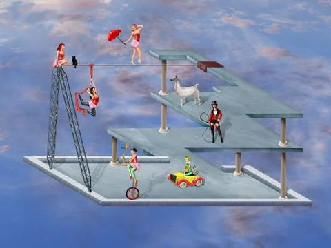 Impossible circus Stock Illustration