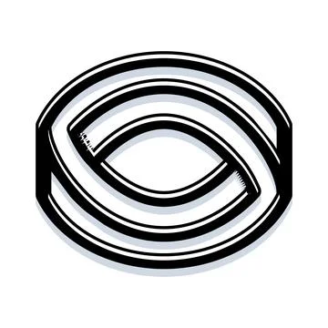 Impossible continuous loop illusion with geometric perspective paradox Illustrazione stock
