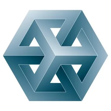 Impossible cube icon. Illustrazione stock