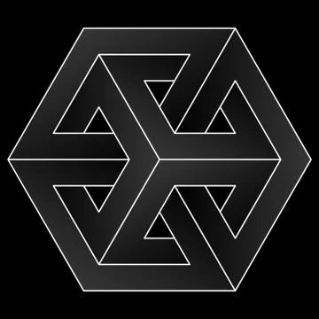 Impossible cube icon. Stock Illustration