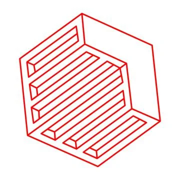Impossible cube. Line design. Impossible shapes. Optical illusion objects Stock Illustration