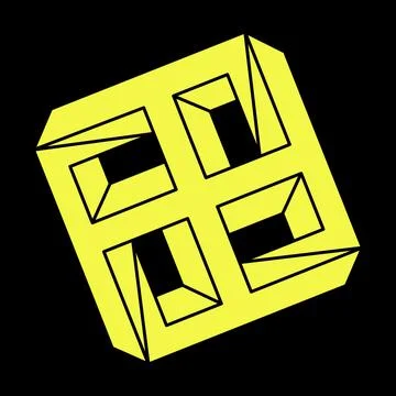 Impossible cube. Line design. Impossible shapes. Optical illusion objects Stock Illustration