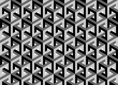Impossible cubes pattern, isometric background, 3d vector cubes texture Stock Illustration