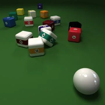 Impossible cubic billiard game Stock Illustration
