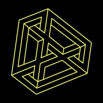 Impossible element. Line design. Impossible shapes. Optical illusion objects Stock Illustration