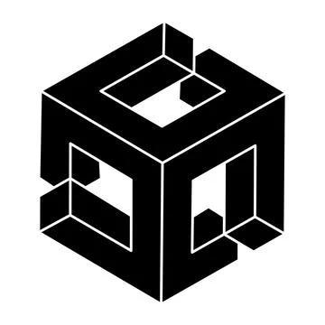 Impossible figure. Geometric shape. Optical illusion object. Optical art. Stock Illustration