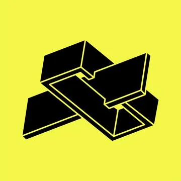 Impossible figure. Geometry. Optical illusion objects. Line design. Impossible Stock Illustration