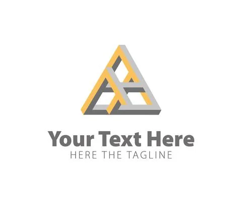 Impossible figure made of triangles. Ready logo Stock Illustration