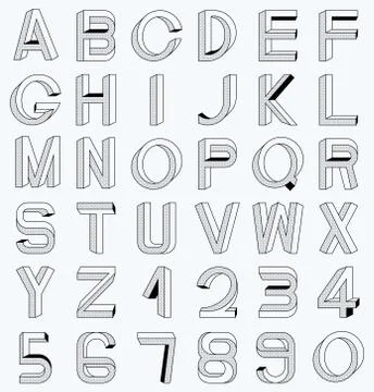 Impossible font set Stock Illustration