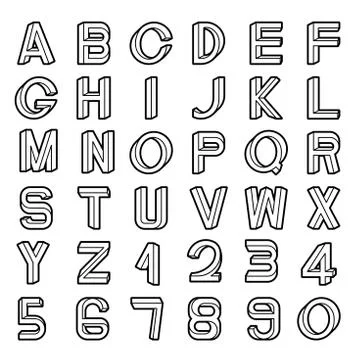 Impossible font set Stock Illustration