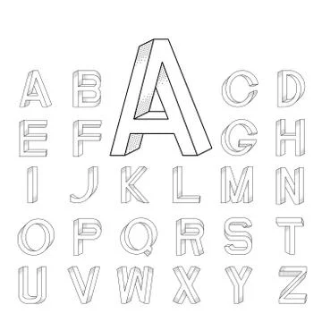 Impossible font set Stock Illustration