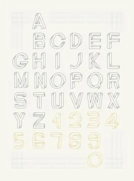 Impossible font set 스톡 일러스트