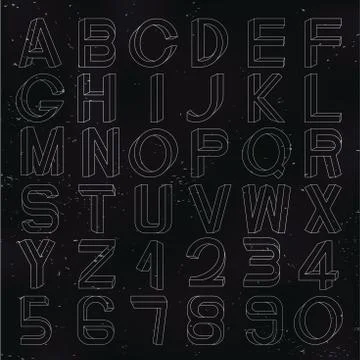 Impossible font set 스톡 일러스트