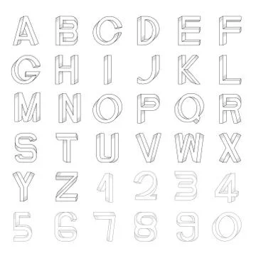 Impossible font set Stock Illustration