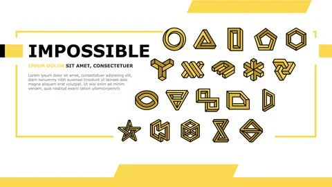 Impossible geometric shape landing header vector 스톡 일러스트