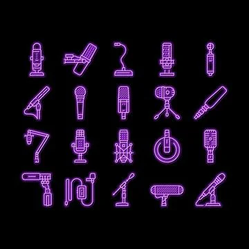 Impossible geometric shape neon glow icon illustration イラスト素材
