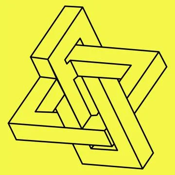 Impossible geometric shape in the style of linear contours. Emblem logo Stock Illustration