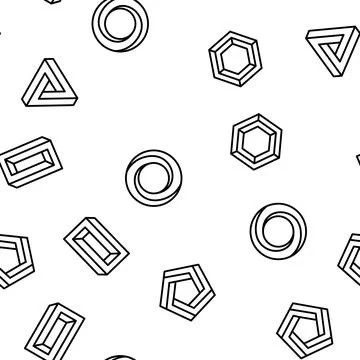 Impossible geometric shape vector seamless pattern Stock Illustration