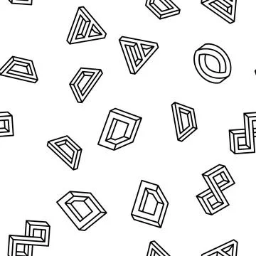 Impossible geometric shape vector seamless pattern Stock Illustration