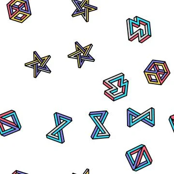 Impossible geometric shape vector seamless pattern Stock Illustration