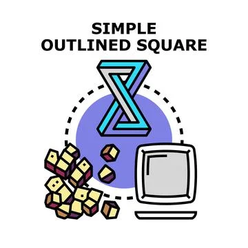 Impossible geometry shape with digital pixel elements 库存插图