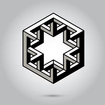 Impossible geometry symbols vector on grey background.Sacred geometry symbols 库存插图